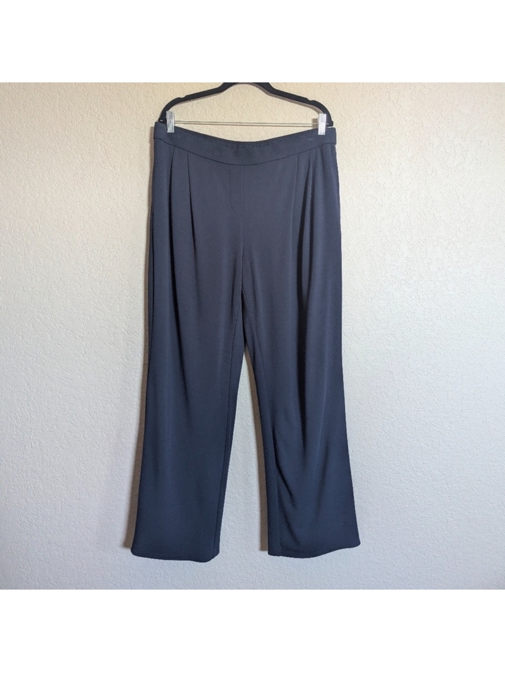 J. Jill Navy Blue WearEver Wide-Leg Pants LP Large Petite